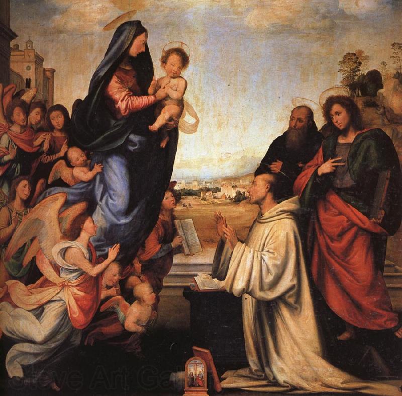 BARTOLOMEO, Fra The Vision of St.Bernard Norge oil painting art